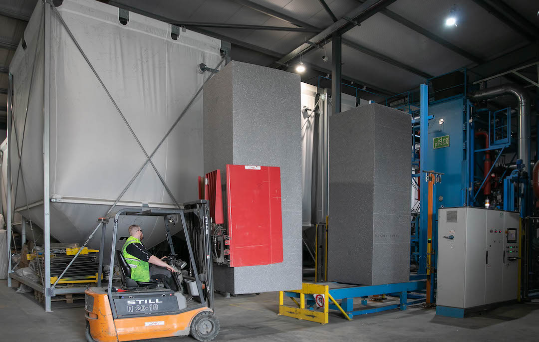 Forklift transporting KORE Low Carbon Insulation